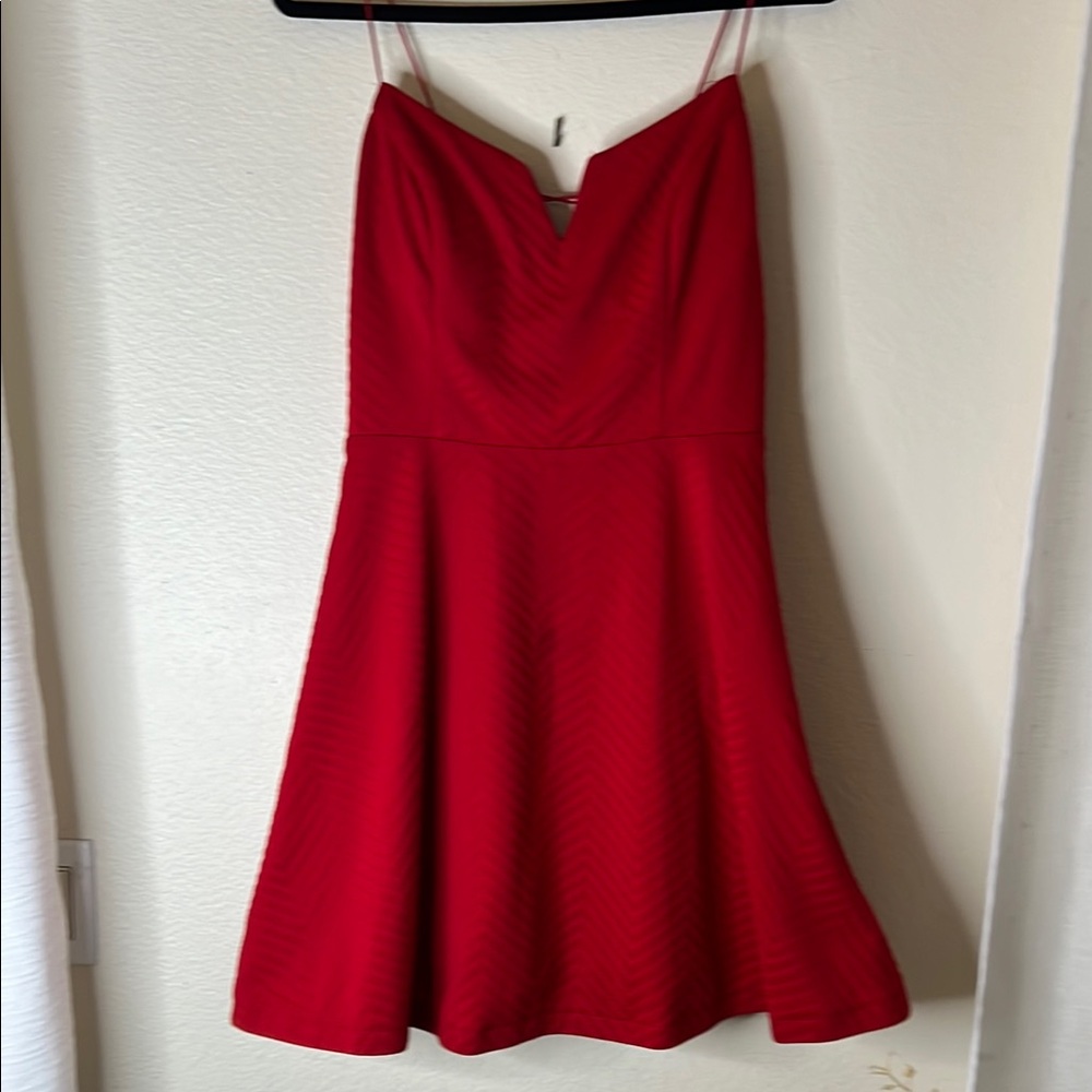 Red Spaghetti Strap A-Line Mini Dress
